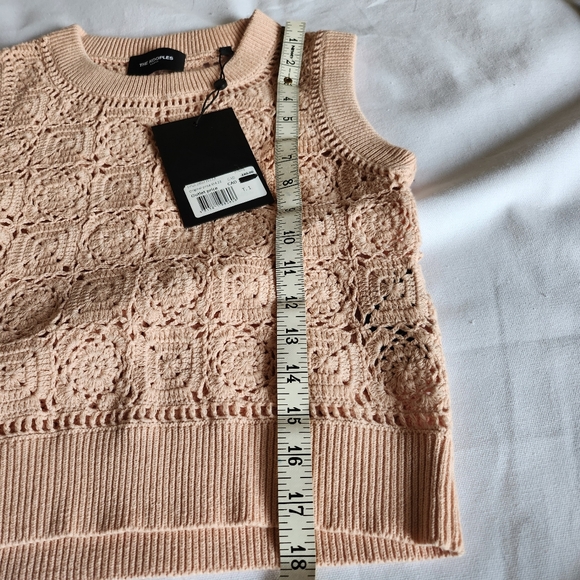 Kooples NWT 1 (S) cotton crochet sweater vest, pink - Picture 12 of 14